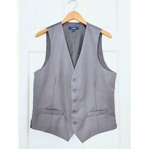 Gioberti Suit Vest Mens Medium Grey 5-Button Formal Adjustable Waistcoat Wedding